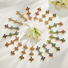 Three-Flower Zircon Drop Earrings | Stainless Steel