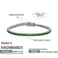 E402 – Green CZ Steel Tennis Bracelet / 17 cm