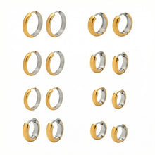 316L Stainless Steel Mixed Metal Two-Tone Minimalist Huggie Hoops