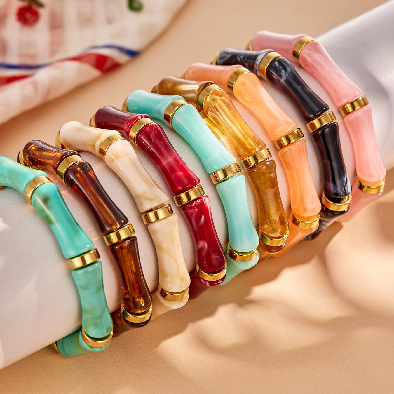 316L Stainless Steel Geometric Resin Bangle Collection made with 316L stainless steel and 18K PVD gold finish for wholesale jewelry buyers - image 10