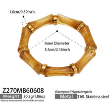 316L Stainless Steel Geometric Resin Bangle Collection made with 316L stainless steel and 18K PVD gold finish for wholesale jewelry buyers - image 12
