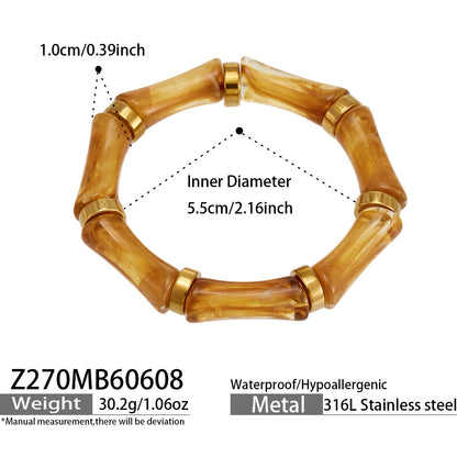 316L Stainless Steel Geometric Resin Bangle Collection made with 316L stainless steel and 18K PVD gold finish for wholesale jewelry buyers - image 12