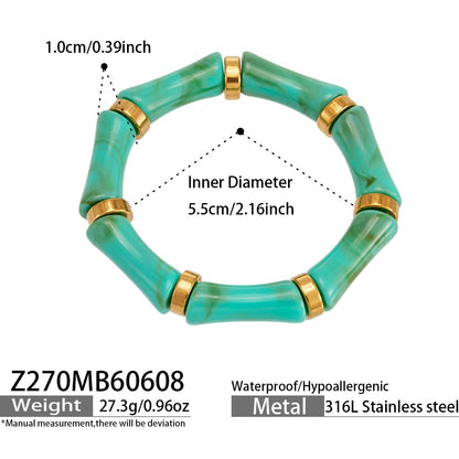 316L Stainless Steel Geometric Resin Bangle Collection made with 316L stainless steel and 18K PVD gold finish for wholesale jewelry buyers - image 13