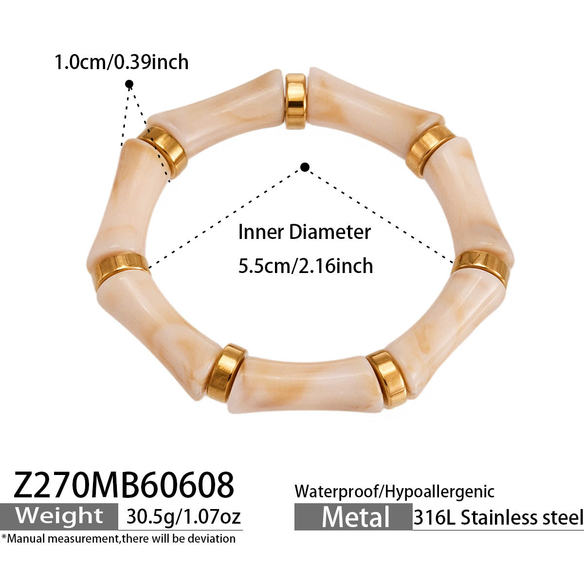 316L Stainless Steel Geometric Resin Bangle Collection made with 316L stainless steel and 18K PVD gold finish for wholesale jewelry buyers - image 20