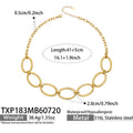 Necklace / Hammered Oval Link Gold / 5cm