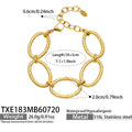 Bracelet / Hammered Oval Link Gold / 5cm
