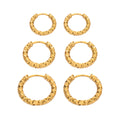316L Stainless Steel 18K PVD Hammered Hoop Earrings | Waterproof Hypoallergenic Chunky Earrings