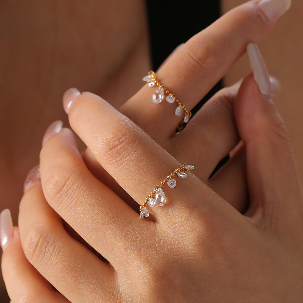 Minimalist Pendant Ring in Gold Color
