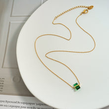 316L Stainless Steel 12-Color Crystal Rhombus Pendant Necklace - Image 14