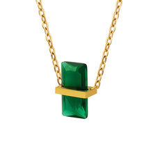 316L Stainless Steel 12-Color Crystal Rhombus Pendant Necklace - Image 3