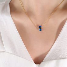 316L Stainless Steel 12-Color Crystal Rhombus Pendant Necklace - Image 4