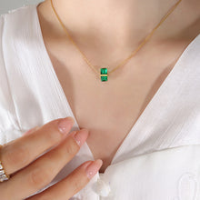 316L Stainless Steel 12-Color Crystal Rhombus Pendant Necklace - Image 9