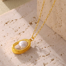 316L Stainless Steel 18K PVD Gold Ingot Pearl Necklace made with 316L stainless steel and 18K PVD gold finish for wholesale jewelry buyers - image 10