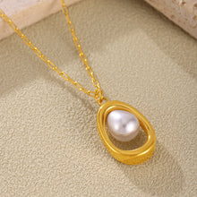 316L Stainless Steel 18K PVD Gold Ingot Pearl Necklace made with 316L stainless steel and 18K PVD gold finish for wholesale jewelry buyers - image 11