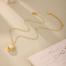 316L Stainless Steel 18K PVD Gold Ingot Pearl Necklace made with 316L stainless steel and 18K PVD gold finish for wholesale jewelry buyers - image 8
