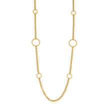 316L Stainless Steel 18K Gold Paved Zirconia Interlocking Rings Necklace - Image 5