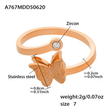 316L Stainless Steel 18K Gold Plated 3D Butterfly Necklace, Ring & Earrings Set - Image 15