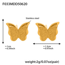 Detailed view of the 3D butterfly charm with chain length specifications, demonstrating the durability of our wholesale stainless steel jewelry.