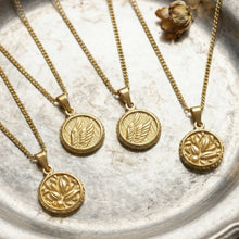 316L Stainless Steel 18K Gold Plated 3D Wing Relief Round Tag Pendant Necklace - Image 2