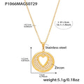 Gold / Round Hollow Heart Necklace 41+5cm