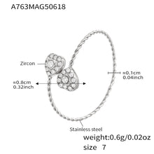 316L Stainless Steel 18K Gold Plated 5A Zircon Geometric Adjustable Ring Collection - Image 13