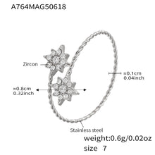 316L Stainless Steel 18K Gold Plated 5A Zircon Geometric Adjustable Ring Collection - Image 5