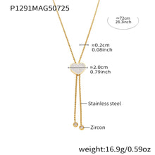 316L Stainless Steel 18K Gold Plated 5A Zircon Tassel Heart Long Necklace - Image 6