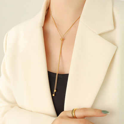 316L Stainless Steel 18K Gold Plated Adjustable Snake Chain Necklace & Bracelet - Image 7