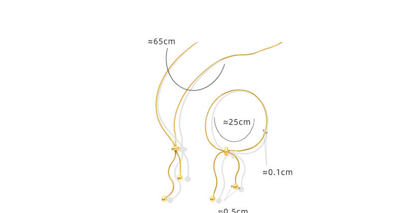 316L stainless steel 18K Gold Plated Adjustable Snake Chain Necklace & Bracelet close-up detail view for wholesale necklace buyers