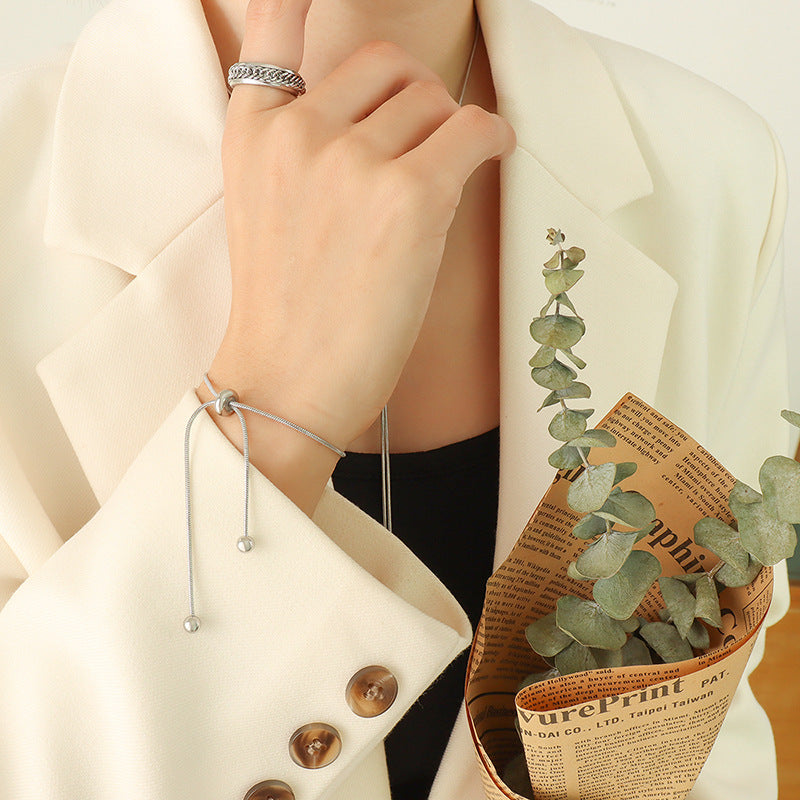 316L Stainless Steel 18K Gold Plated Adjustable Snake Chain Necklace & Bracelet - Image 9