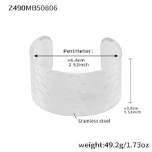 316L Stainless Steel 18K Gold Plated Bold Floral Pattern Adjustable Open Cuff Bracelet - Image 1