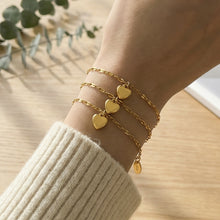 316L Stainless Steel 18K Gold Plated Chic Heart Pendant Bracelet - Image 10
