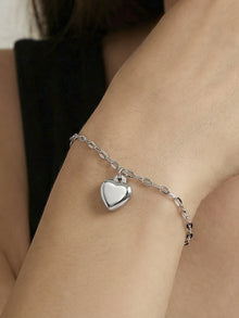 316L Stainless Steel 18K Gold Plated Chic Heart Pendant Bracelet - Image 8
