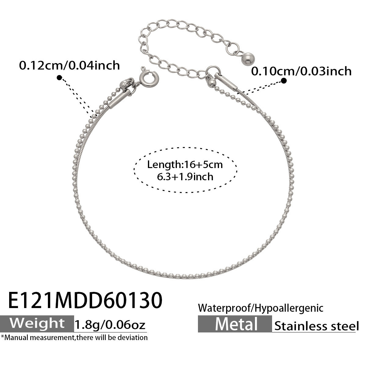 316L Stainless Steel 18K Gold Plated Chic Layered Flat Snake & Rice Bead Bracelet - Image 11