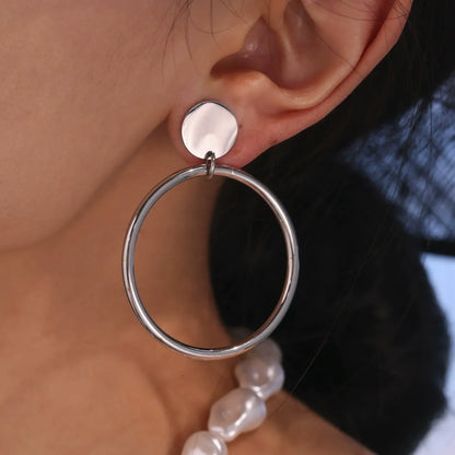316L Stainless Steel 18K Gold Plated Classic Hoop Earrings - Image 4