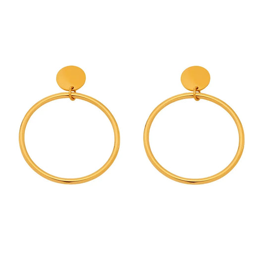 316L Stainless Steel 18K Gold Plated Classic Hoop Earrings - Image 5