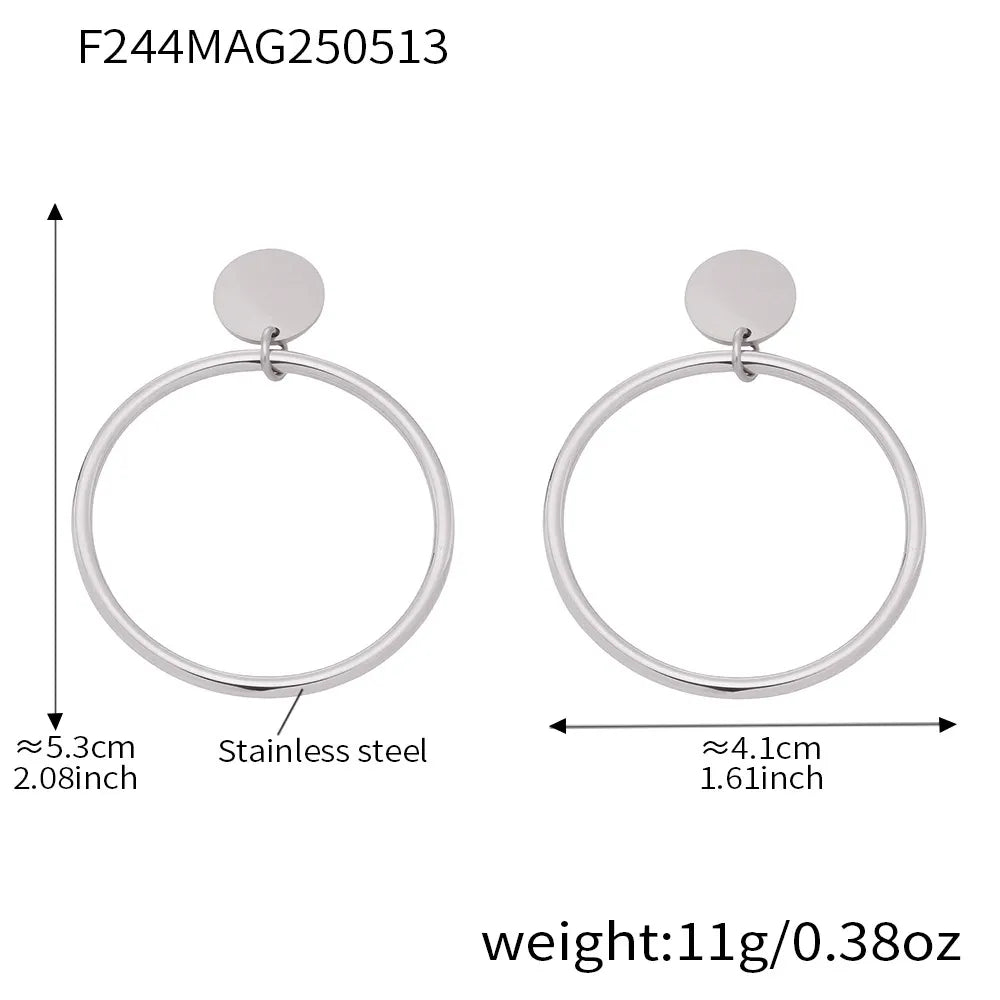 316L Stainless Steel 18K Gold Plated Classic Hoop Earrings - Image 8