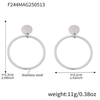 316L Stainless Steel 18K Gold Plated Classic Hoop Earrings - Image 8