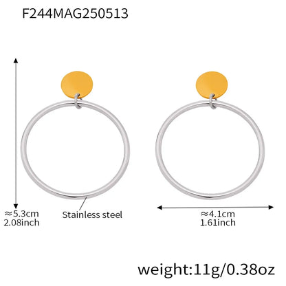 316L Stainless Steel 18K Gold Plated Classic Hoop Earrings - Image 9