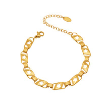 316L Stainless Steel 18K Gold Plated Cut-out Floral Bracelet - Image 2