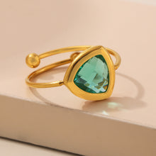 316L Stainless Steel 18K Gold Plated Czech Glass Bead Adjustable Ring - Image 16