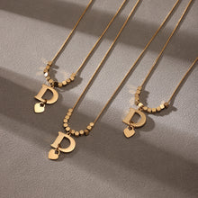 316L Stainless Steel 18K Gold Plated D Letter Necklace - Image 2