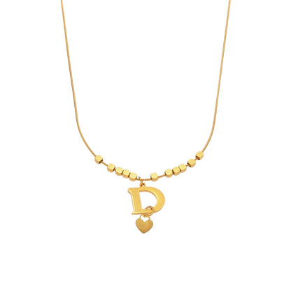 316L Stainless Steel 18K Gold Plated D Letter Necklace - Image 5