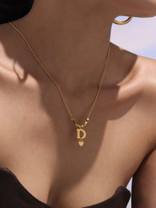 316L Stainless Steel 18K Gold Plated D Letter Necklace - Image 6