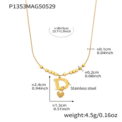 316L Stainless Steel 18K Gold Plated D Letter Necklace - Image 8