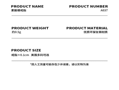 316L Stainless Steel 18K Gold Plated Dainty Minimalist Band Ring - Image 1