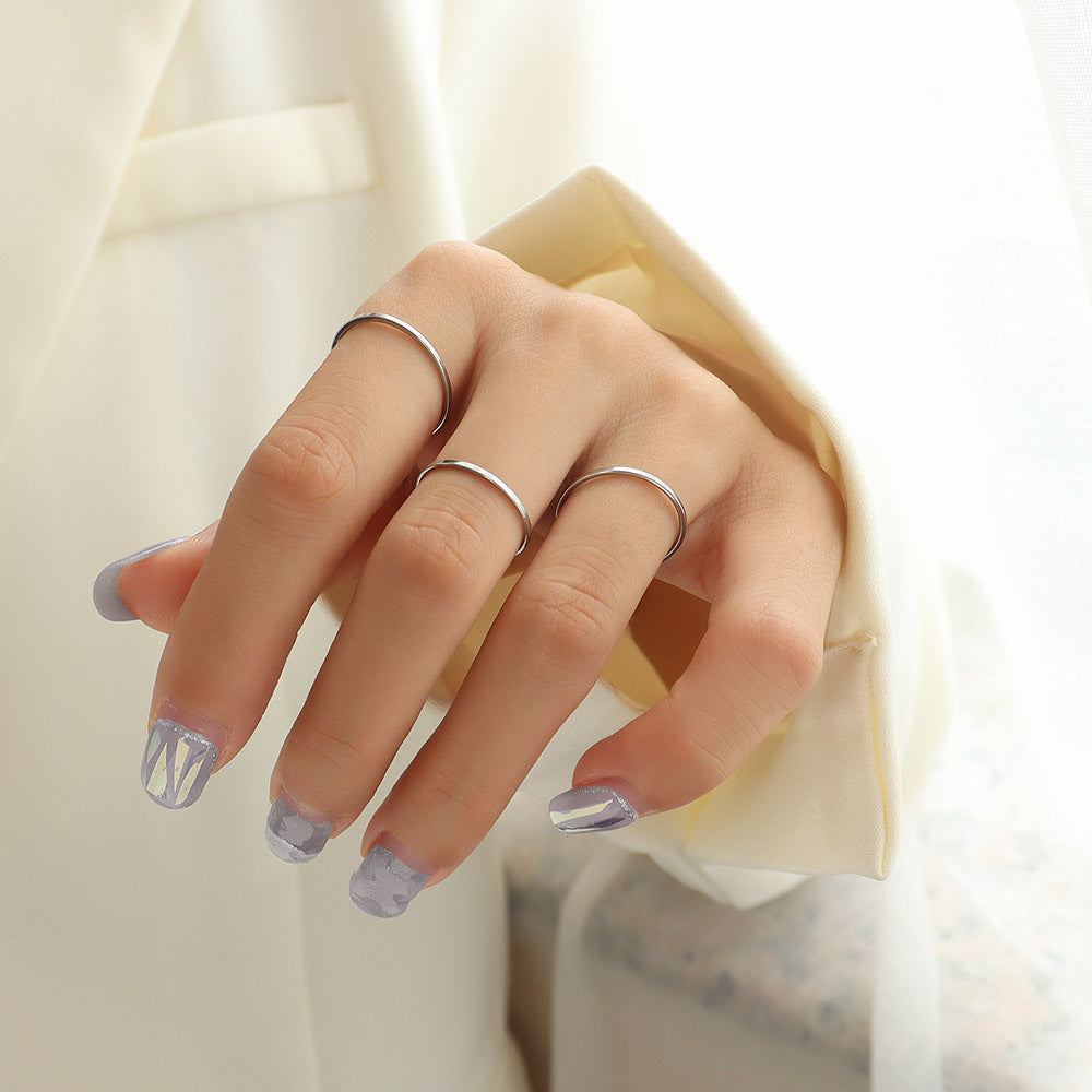 316L stainless steel 18K Gold Plated Dainty Minimalist Band Ring close-up detail view for wholesale ring buyers