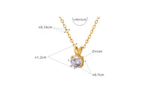316L Stainless Steel 18K Gold Plated Dainty Solitaire Zircon Necklace - Image 6