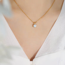 316L Stainless Steel 18K Gold Plated Dainty Solitaire Zircon Necklace - Image 7