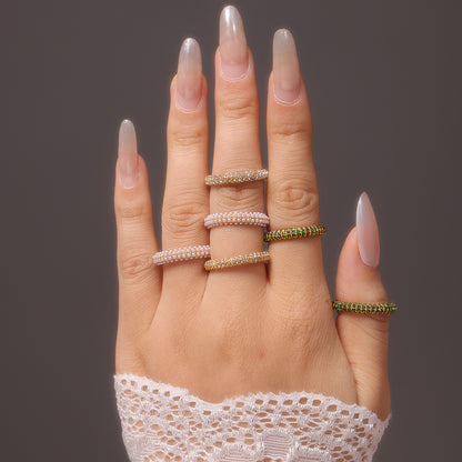 316L Stainless Steel 18K Gold Plated Dazzling Zircon Light Luxury Ring - Image 4